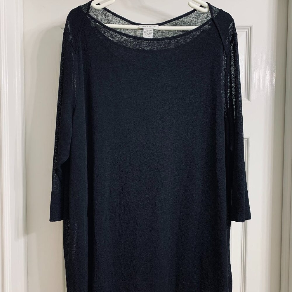 Avenue Brand Women's Two-in-One Black Blouse, Size 22/24